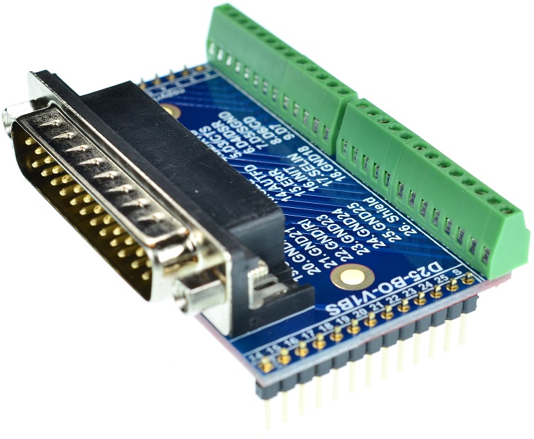 DB25 Male Printer Port connector Breakout Board